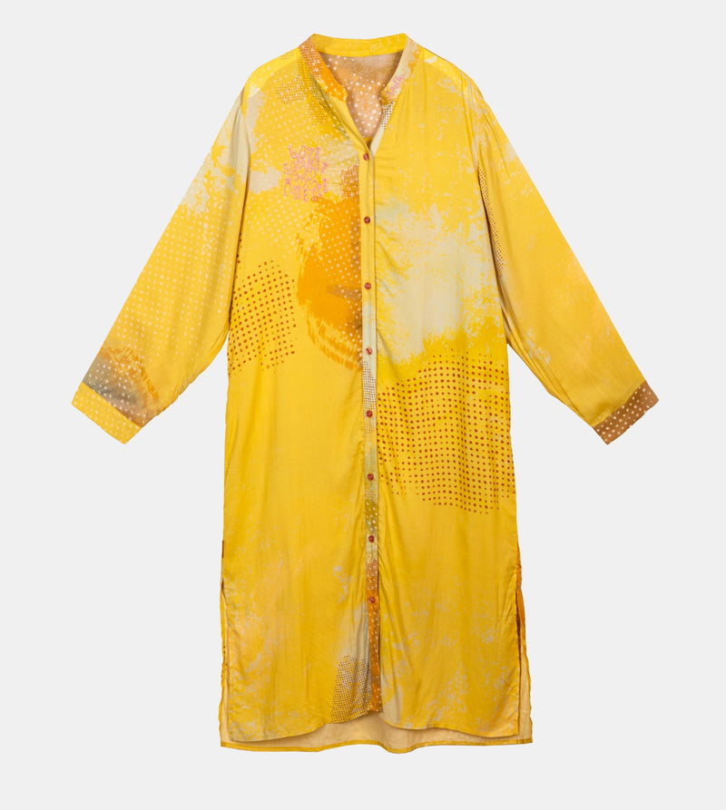 Robe chemise jaune