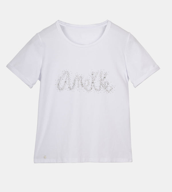 T-shirt blanc pailleté