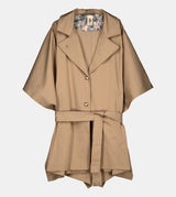 Trench-coat beige style cape