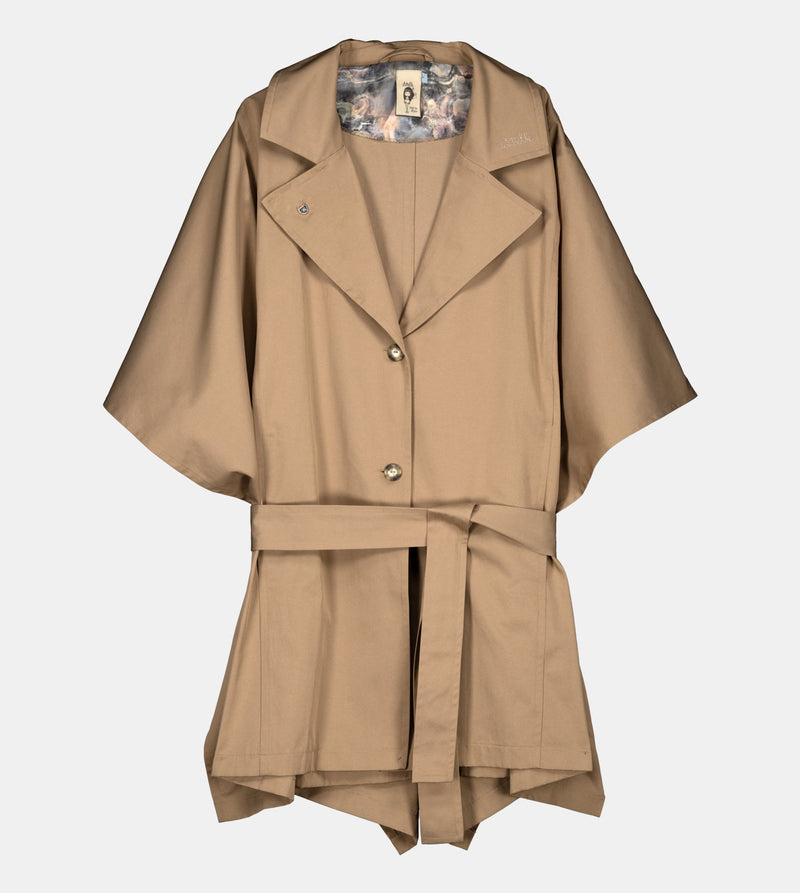 Trench-coat beige style cape