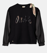 Sweat-shirt noir cut-out