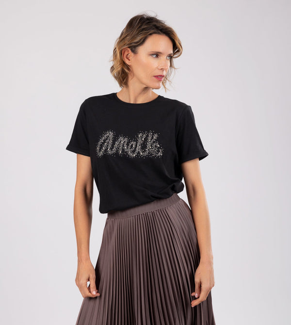 T-shirt noir Anekke