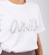 T-shirt blanc pailleté