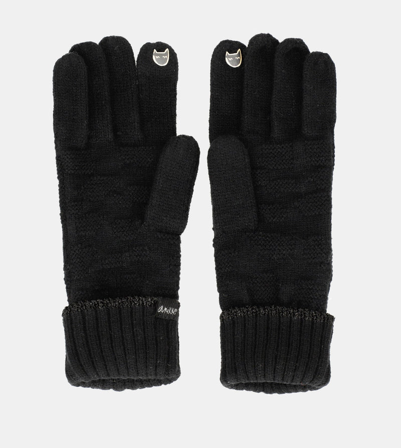 Gants tricotés noirs