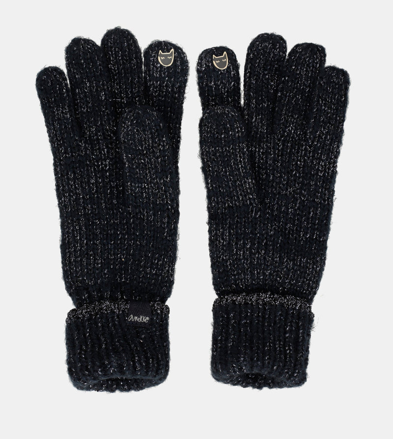 Gants logomania bleu marine