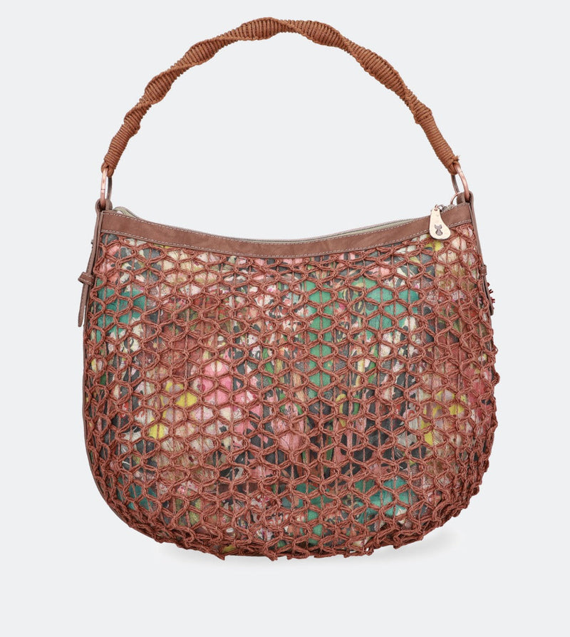 Sac à bandoulière Raffia imprimé