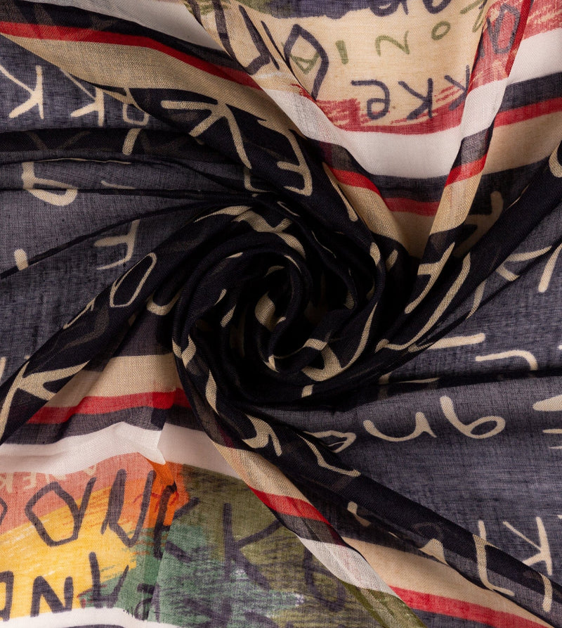 Magic Souls Navy Print Scarf