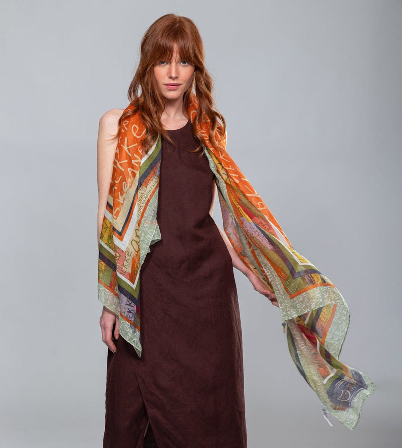 Magic Souls Ocher Print Scarf