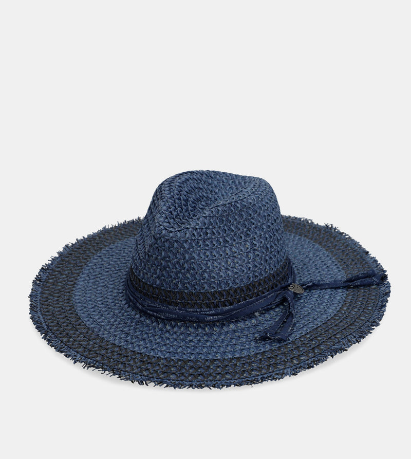 Chapeau raphia bicolore